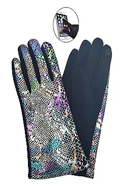 MULTICOLOR PRINTED TOUCH SCREEN FASHION GLOVES