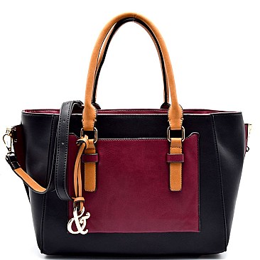 AJ151-LP Color Block Structured Tote