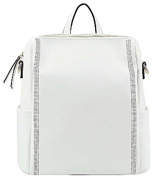 FASHION SMOOTH PLAIN TEXTURE CONVERTIBLE BACKPACK