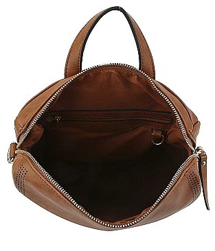 FASHION SMOOTH PLAIN TEXTURE CONVERTIBLE BACKPACK