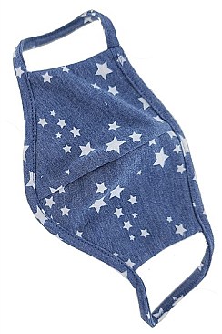 STAR PRINT REUSABLE COTTON MASKS