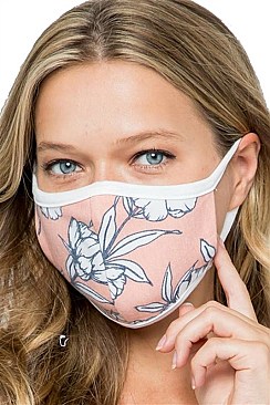 FLOWER PRINTED REUSABLE FASHION MASK