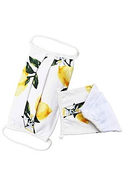 LEMON PRINT REUSABLE COTTON MASKS