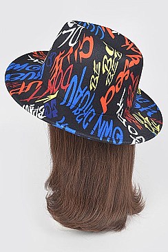 Graffiti Fedora Hat for Women