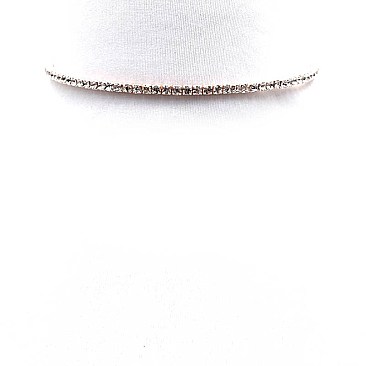 AMN3072-LP Rhinestone Embellished 1 Raw Collar Choker