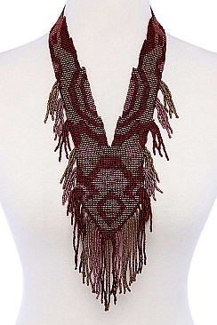 STYLISH FASHION TRIBAL MULTI BEADED STATEMENT NECKLACE JYAN-1619