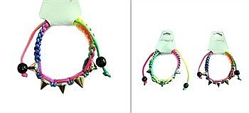 PACK OF 12 TRENDY ASSORTED SHAMBALLA SPIKE CHARM BRACELET