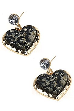 PACK OF (12 PIECES) HEART SHAPE DRUZY STONED EARRINGS FM-ANE4368