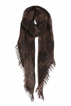 CAMO PRINT OBLONG SCARF