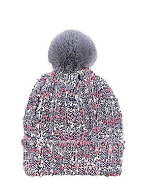 MULTI COLOR WOVEN POM BEANIE