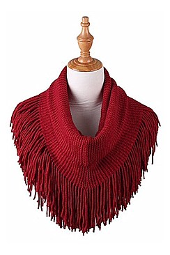 Fashionable Fringe Knit Infinity Scarves FM-AO555