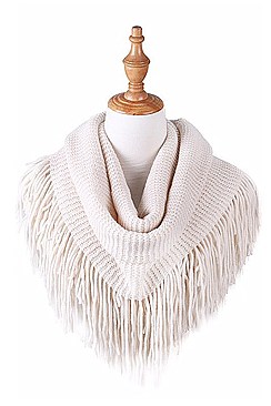 Fashionable Fringe Knit Infinity Scarves FM-AO555