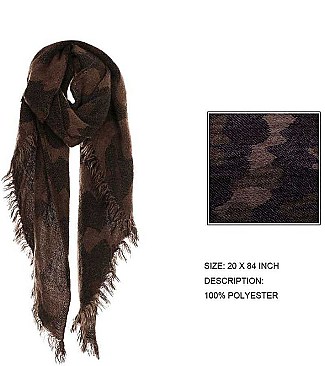 CAMO PRINT OBLONG SCARF
