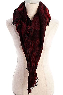 FLORAL EMBOSSED OBLONG SCARF