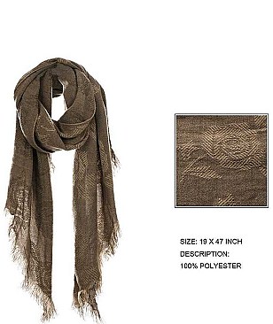 FLORAL EMBOSSED OBLONG SCARF