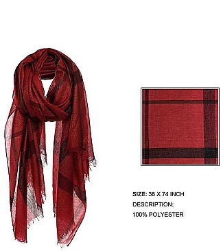 Metallic Mix Check Fashion Scarf