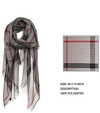 Metallic Mix Check Fashion Scarf