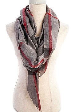 Metallic Mix Check Fashion Scarf