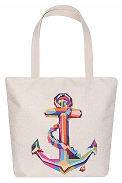 CANVAS ANCHOR TOTE BEACH BAG