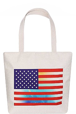 AMERICAN FLAG PRINT ECCO TOTE BAG