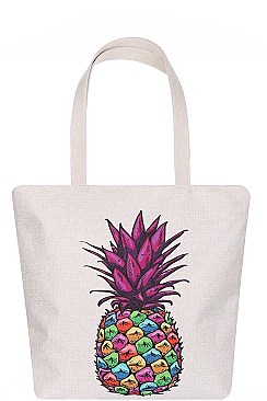 MULTI COLOR PINEAPPLE PRINT ECO TOTE BAG