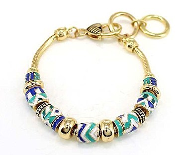 MULTI TEXTURED ENAMEL BEAD FASHION BRACELETS