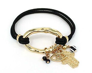 HAMSA & EVIL EYE CHARM HAIR BAND