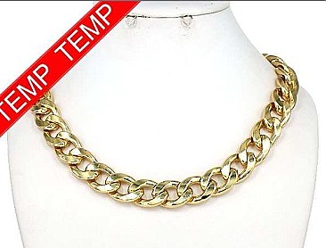 Gold Chain Link Necklace - Designer Inspired