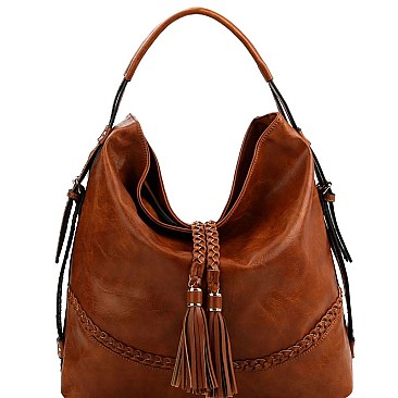 Tassel Accent Braided Hobo MH-AS0001