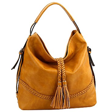 Tassel Accent Braided Hobo MH-AS0001
