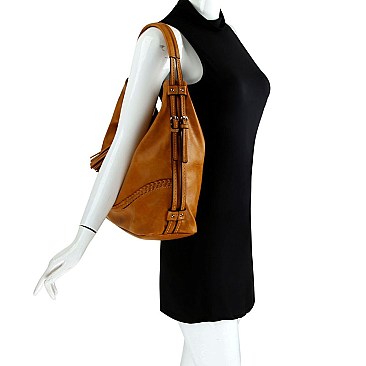Tassel Accent Braided Hobo MH-AS0001