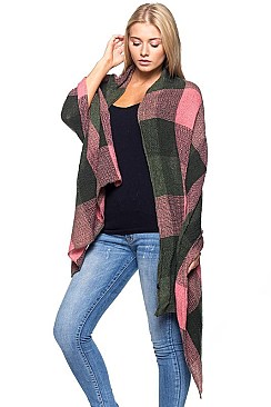 Multi Tone Plaid Pattern Shawls Scarves FM-AS181