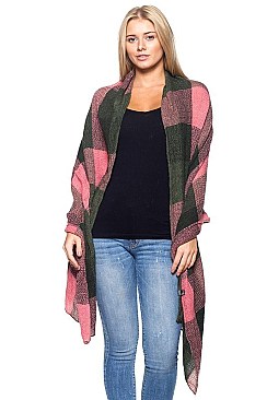 Multi Tone Plaid Pattern Shawls Scarves FM-AS181