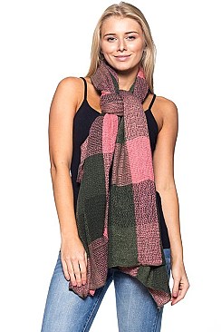 Multi Tone Plaid Pattern Shawls Scarves FM-AS181