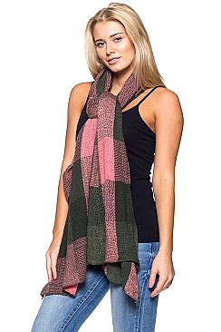 Multi Tone Plaid Pattern Shawls Scarves FM-AS181