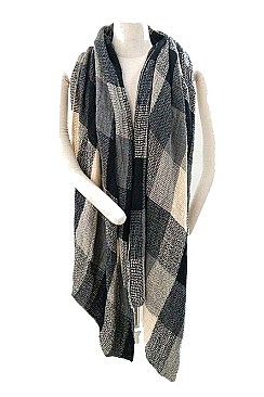 Multi Tone Plaid Pattern Shawls Scarves FM-AS181