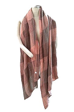 Multi Tone Plaid Pattern Shawls Scarves FM-AS181