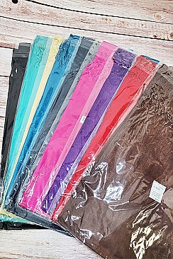 Pack of (12 pieces) Silky Sold Scarves with Tassels