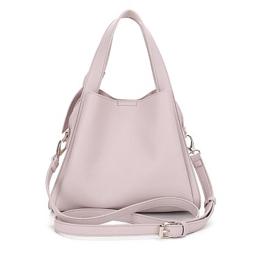 Triple compartment Satchel - Bucket - Shoulder bag