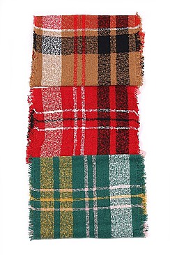 Pack of 12 Fashion Plaid Infinity Scarf Set
