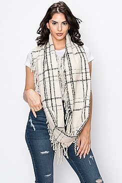 Plaid Pattern Infinity Scarf
