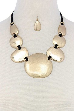 RETRO MULTI PATTERN STATEMENT NECKLACE SET JY-AS6155