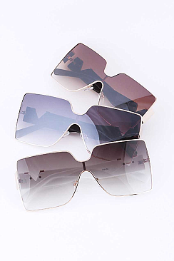 Pack of 12 Oversize Square Fashion Sunglasses Set