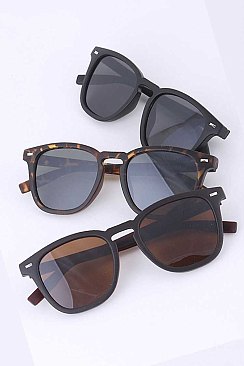 Pack of 12 MATTE FINISH UNISEX SQUARE SUNGLASSES SET