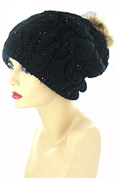 Stylish Faux Fur Pom Beanies FM-AT159