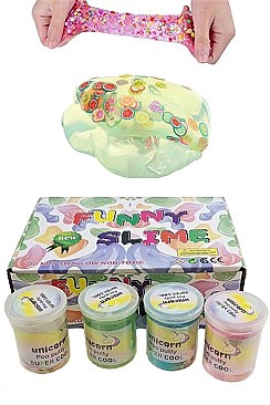 PACK OF 12 MULTI COLOR CRYSTAL SLIME D.I.Y CRYSTAL MUD with confeti FM-ATO885