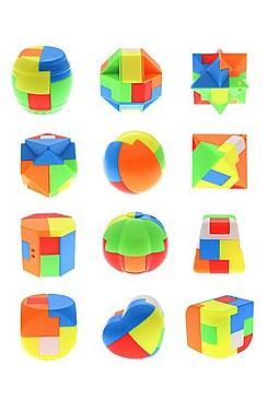 PACK OF 12 MULTI COLOR Assorted Shape Fidget Toy