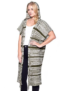 Fashionable Hooded Fringe Vest FM-AV186