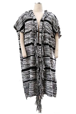 Fashionable Hooded Fringe Vest FM-AV186