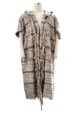 Fashionable Hooded Fringe Vest FM-AV186